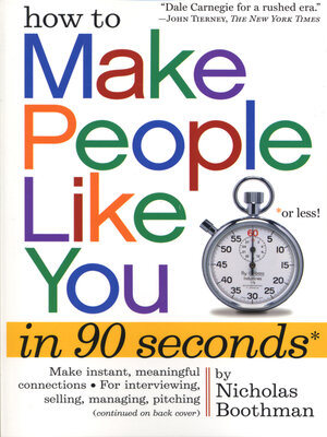 cover image of How to Make People Like You in 90 Seconds or Less